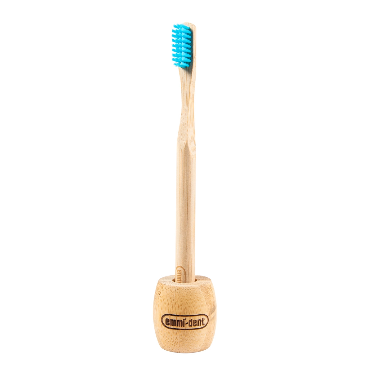 Bamboo Toothbrush Blue with Holder